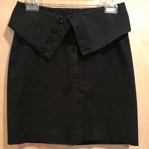 Acne black pencil skirt with fold-over waist